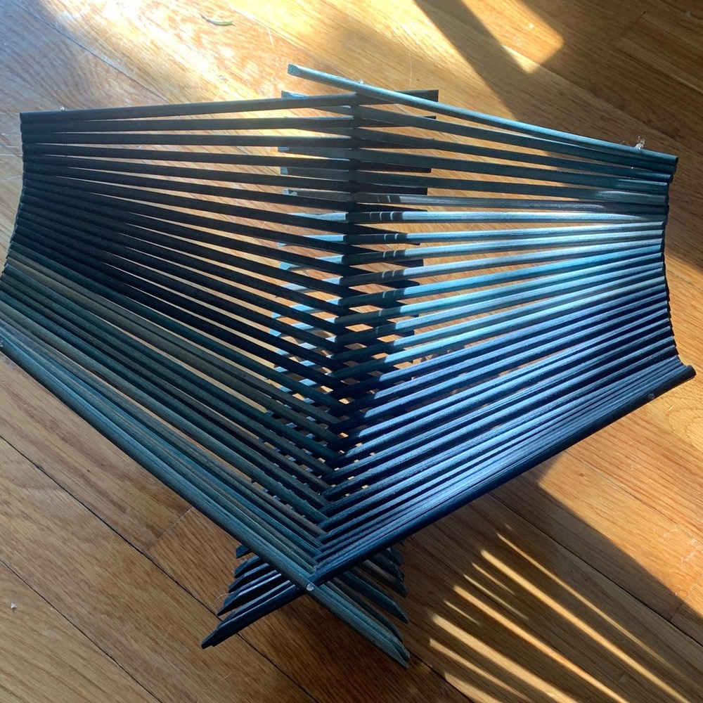 Folding repurposed bamboo chopsticks basket